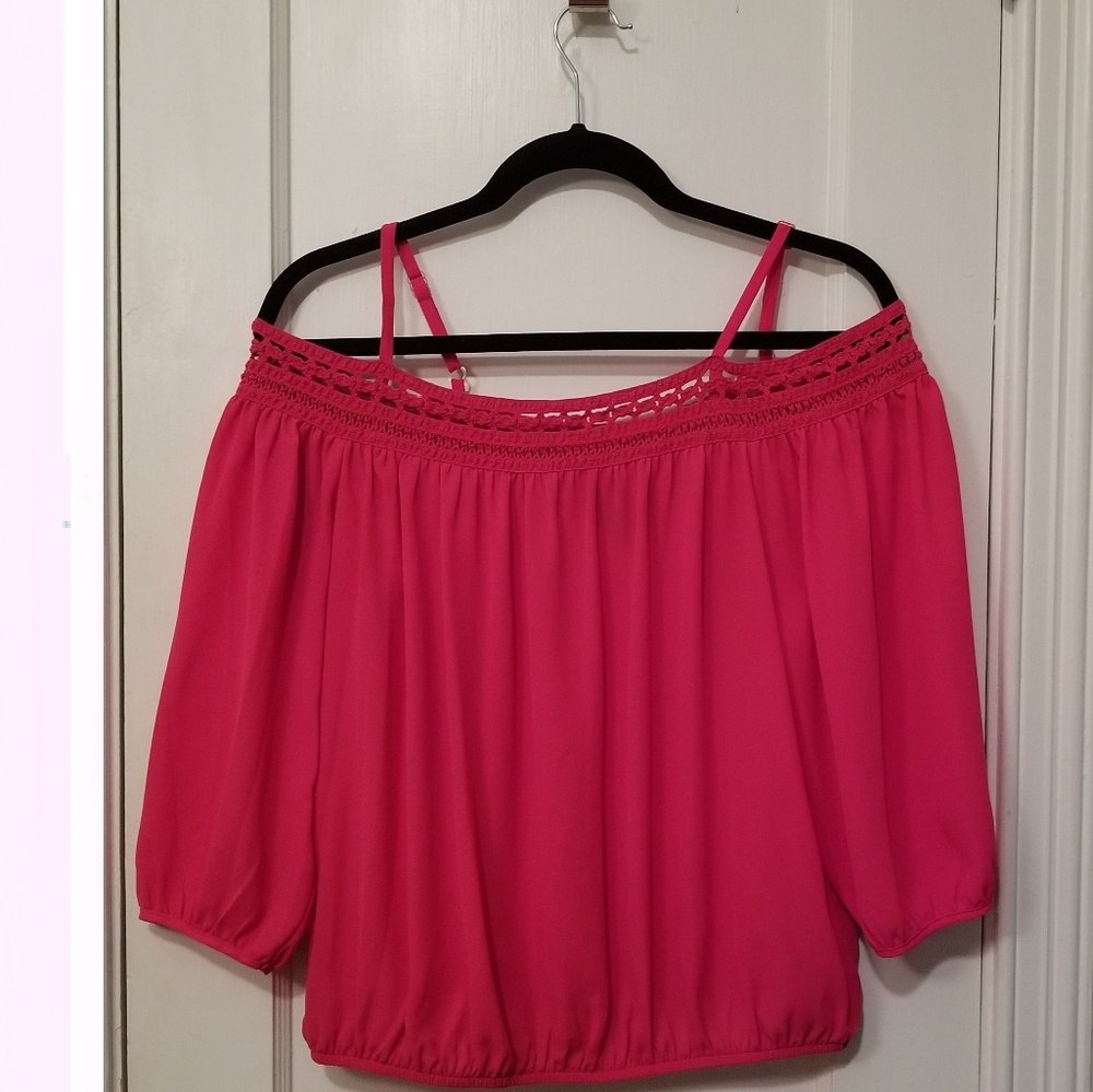 By & By hot pink off shoulder top